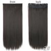 MERISIHAIR Women Fashion Long Straight Synthetic Fiber Hair Extensions 5 Clips Invisible Hairpiece for Daily Wear