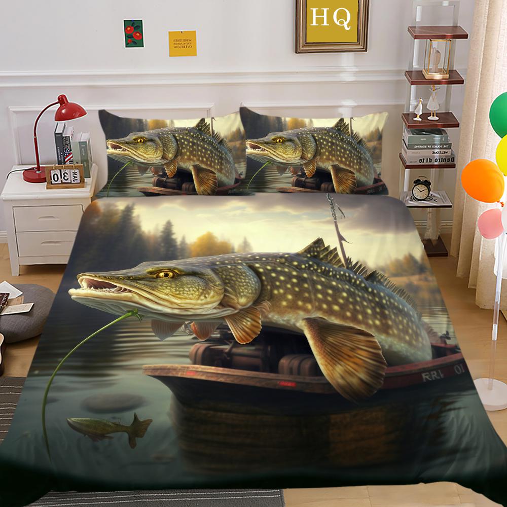 Kemila Vodní duch rybka povlečení na přikrývku sada povlečení 3D povlak na přikrývku a povlak na polštář přímý prodej dvojlůžkoviny