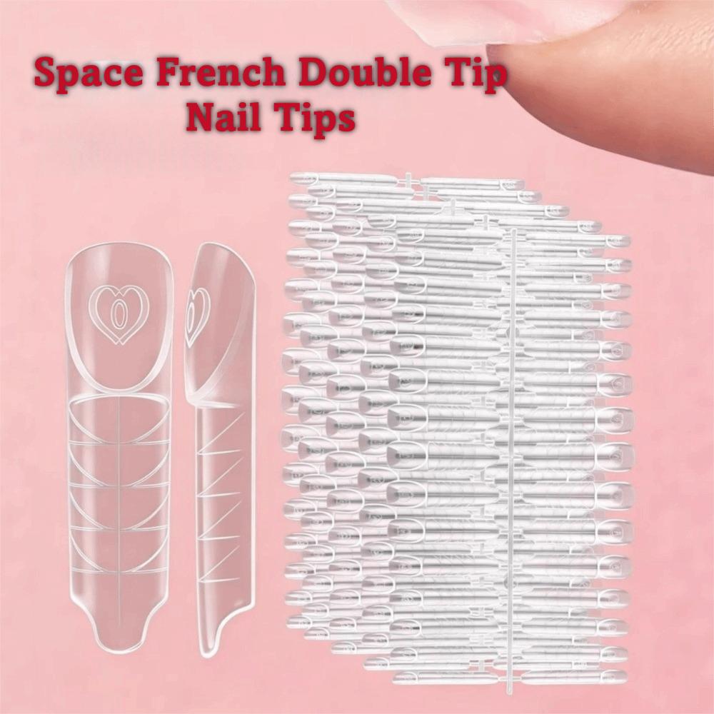 75/150Pcs Reusable Space Nail Forms Transparent French Tip Forms NEW Poly Gel Forms  Home Salon