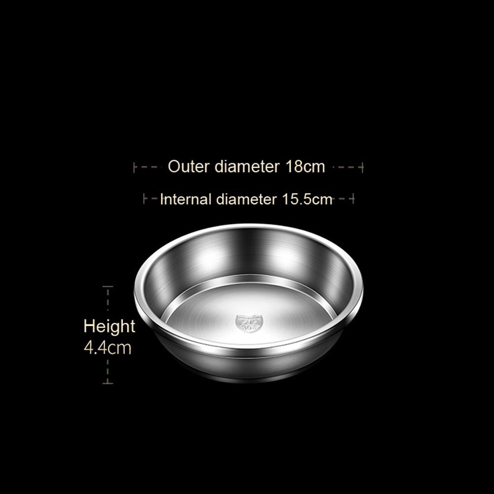 304 Stainless Steel Dinner Plates Multipurpose Deep Plate Round Tray China Style Dining Plate