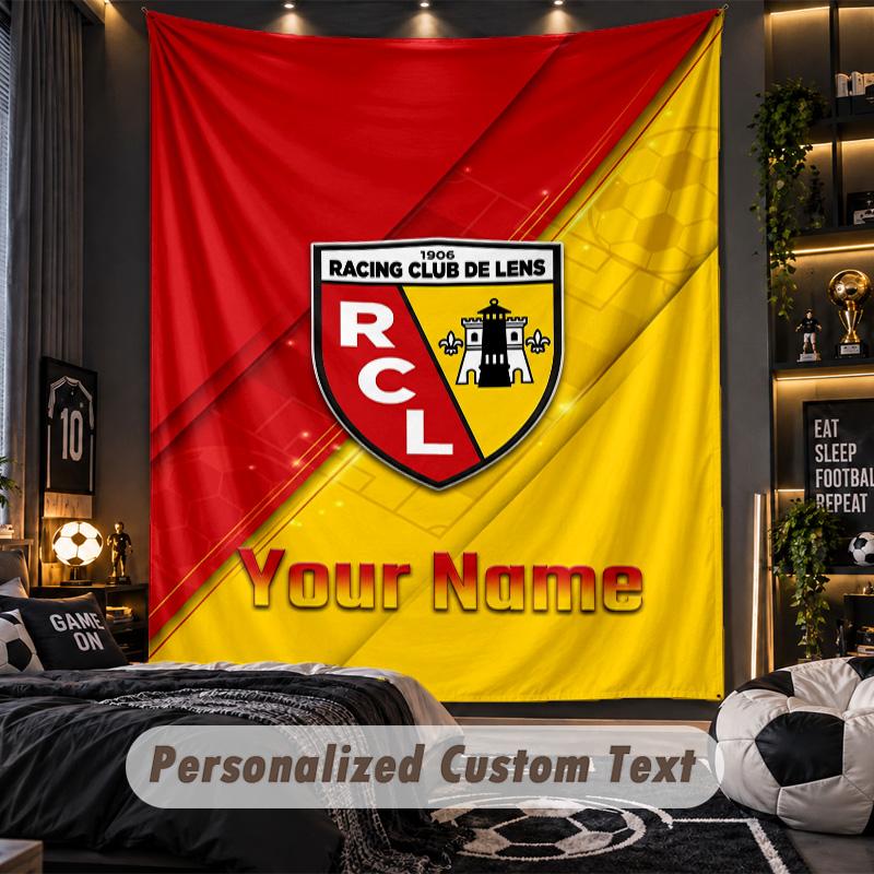 Tapestryracing club de lens Custom Name Text Personalized Wall Hanging Tapestry Home Wall Decor