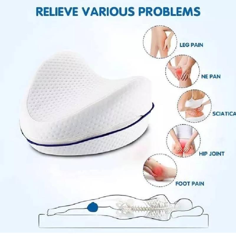 Cómoda Almohada para Piernas de Espuma Viscoelástica Para Durmientes de Lado Ideal Para el Embarazo y un Sueño Reparador