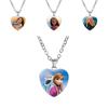Nuovo Cartone Animato Frozen Elsa Principessa Ciondolo a Forma di Cuore Collana per Bambini Biancaneve Sirenetta Accessori