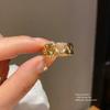 Geometric Openstyle Goldplated Zircon Ring For Women Fashion Jewelry