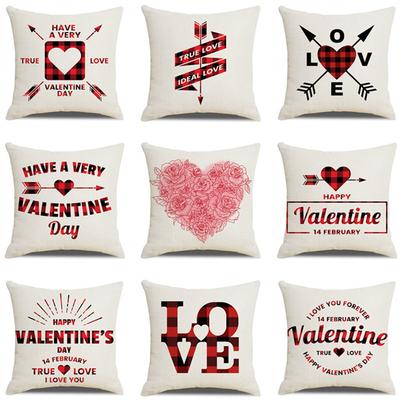 Valentinstag Kissenbezug Neuer Buchstabe Liebe Sofa Kissenbezug Kurzer Plüsch Kissen