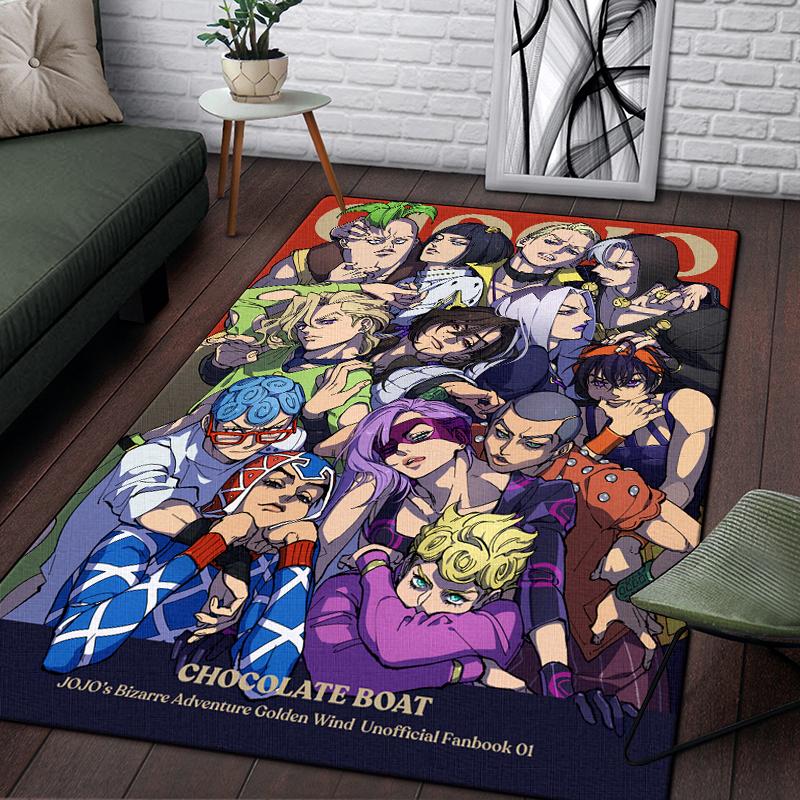 Jojo Anime piękny obraz dywan do salonu duży dywanik czarny miękki dywan maty do dekoracji domu dywaniki Boho piknik