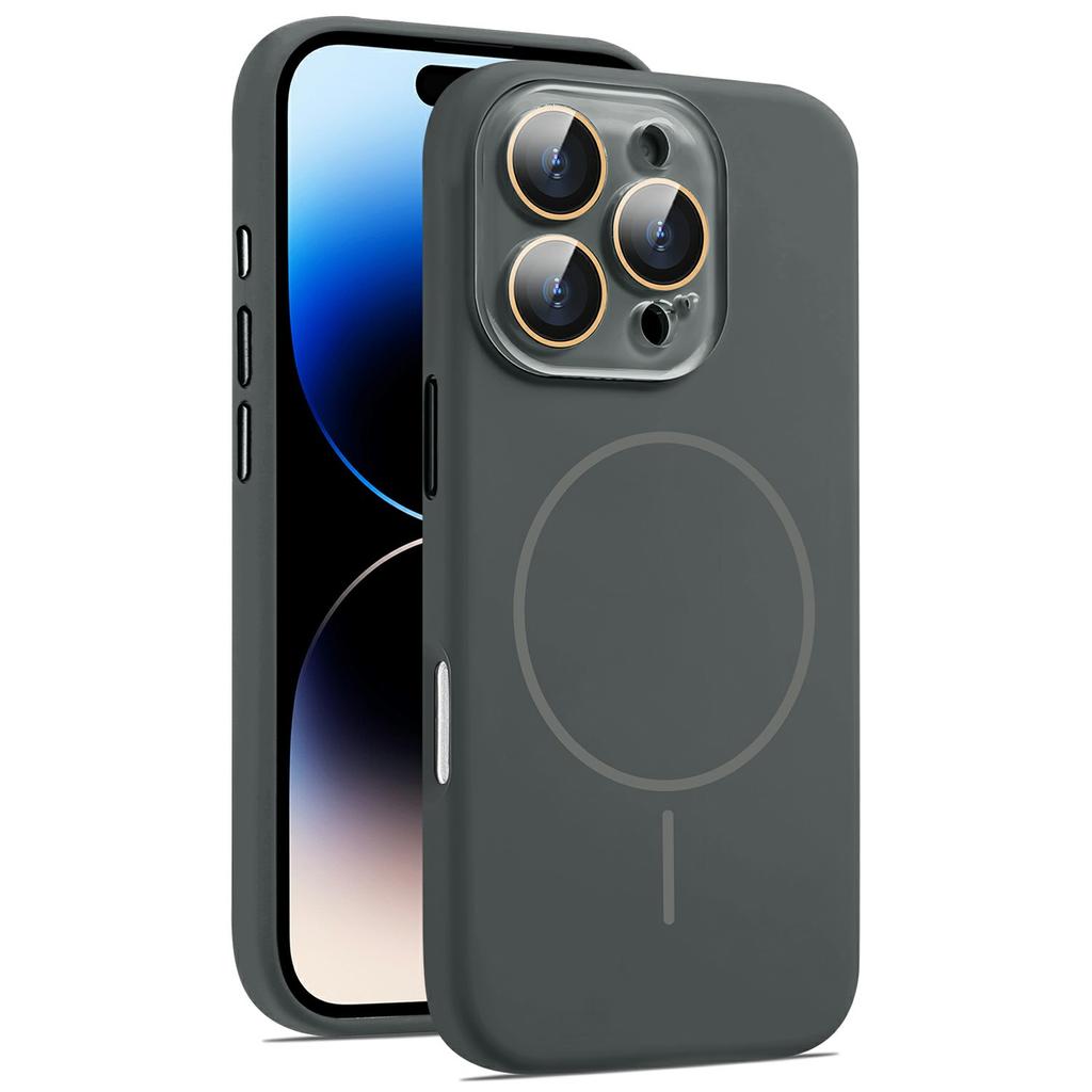 Für iPhone 16 Pro Max Hülle Kompatibel mit MagSafe Silikon Handyhülle mit Kameraobjektiv Vollständiger Schutz