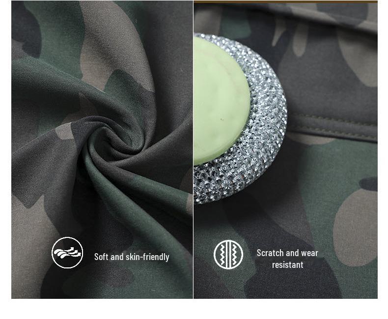 Męskie Grube Odporne na Ścieranie Spodnie Robocze w Kamuflażu - Casualowe i Luźne, z Dodatkiem Weluru na Zimę