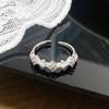 Light Luxury Full Diamond Inlaid Zircon Super Flash High-End Open Ring Exquisite Elegant Ring Woman