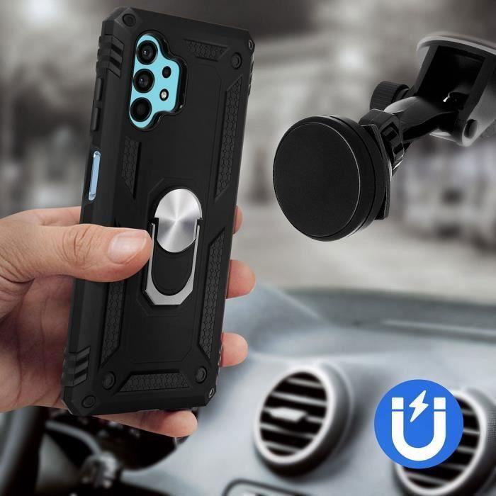 Hard Case for Samsung A32 5G (6.4") - PROSHOP - With Support Ring - Black - 2 Tempered Glasses