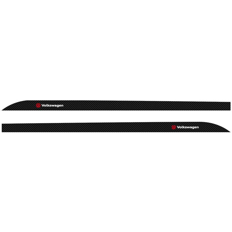 2Pcs Carbon Car Door Side Skirt Sill Stripe Sticker Anti-scratch Refit Sticker For Volkswagen Jetta MK5 MK6 Golf-4 5 6 7 Passat 3B7 601 171