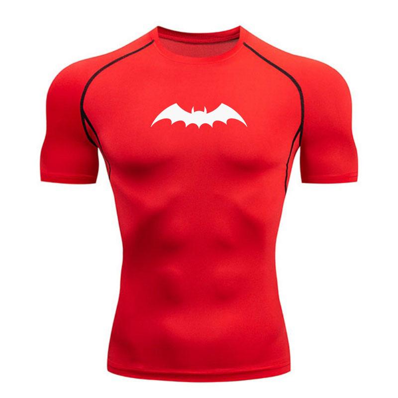 Men's Compression Athletic T-Shirt, Bat Pattern Quick Dry St
