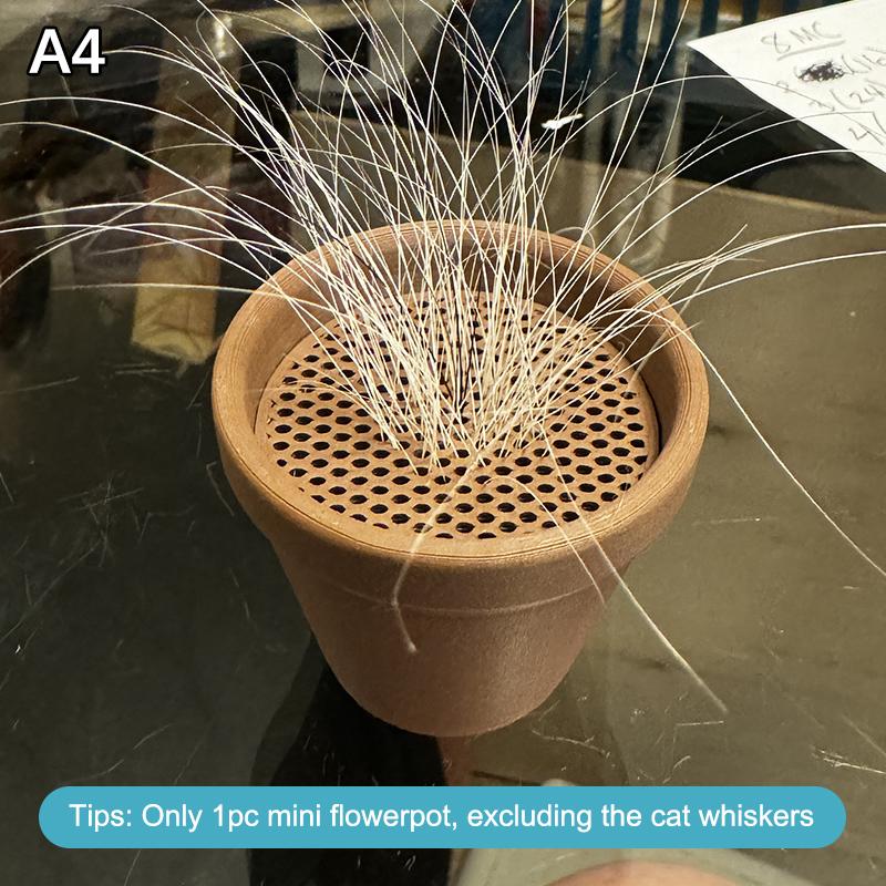 Pet Whisker And Fur Collector Cat Whisker Holder Mini Flower Pot Design Desktop Ornament Collectible Keepsake For Cat Owners
