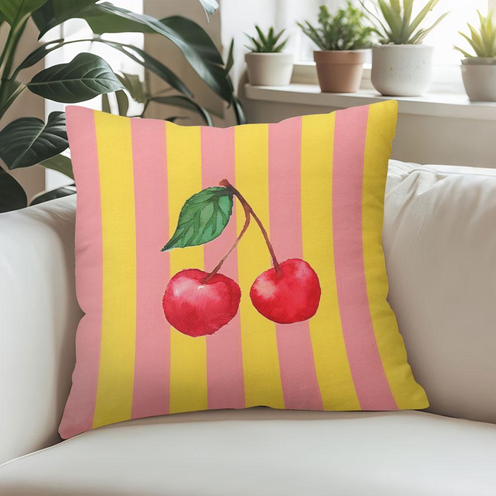 Sunset Cherry square Jacquard Pillow Cover for Sofa Office Waist Cushion Cover Home Decorative Pillowcase