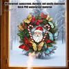 Bathroom Glass Decoration Christmas Wreath Window Sticker, Stained Style, Removable Santa Butterfly Candy Static Clings Cane Decal, PVC Cling for Home