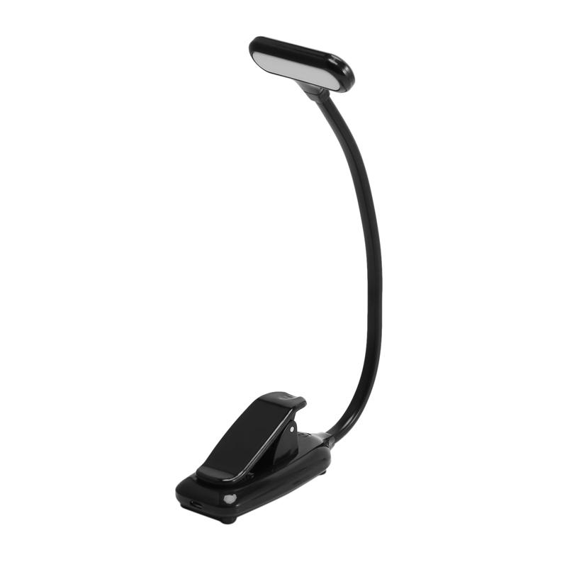 ABBY-6X LED Book Lights, Rechargeable Clip On Light, 3 Lighting Modes, 9 Leds, Eye Protection Reading Lamp,For Reading-Black