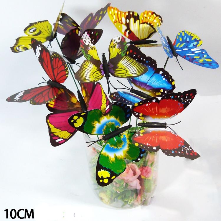 50Pcs Butterflies Garden Yard Planter Colorful Whimsical Butterfly Stakes Decoration Home Outdoor Flower Pots Decor Supplies