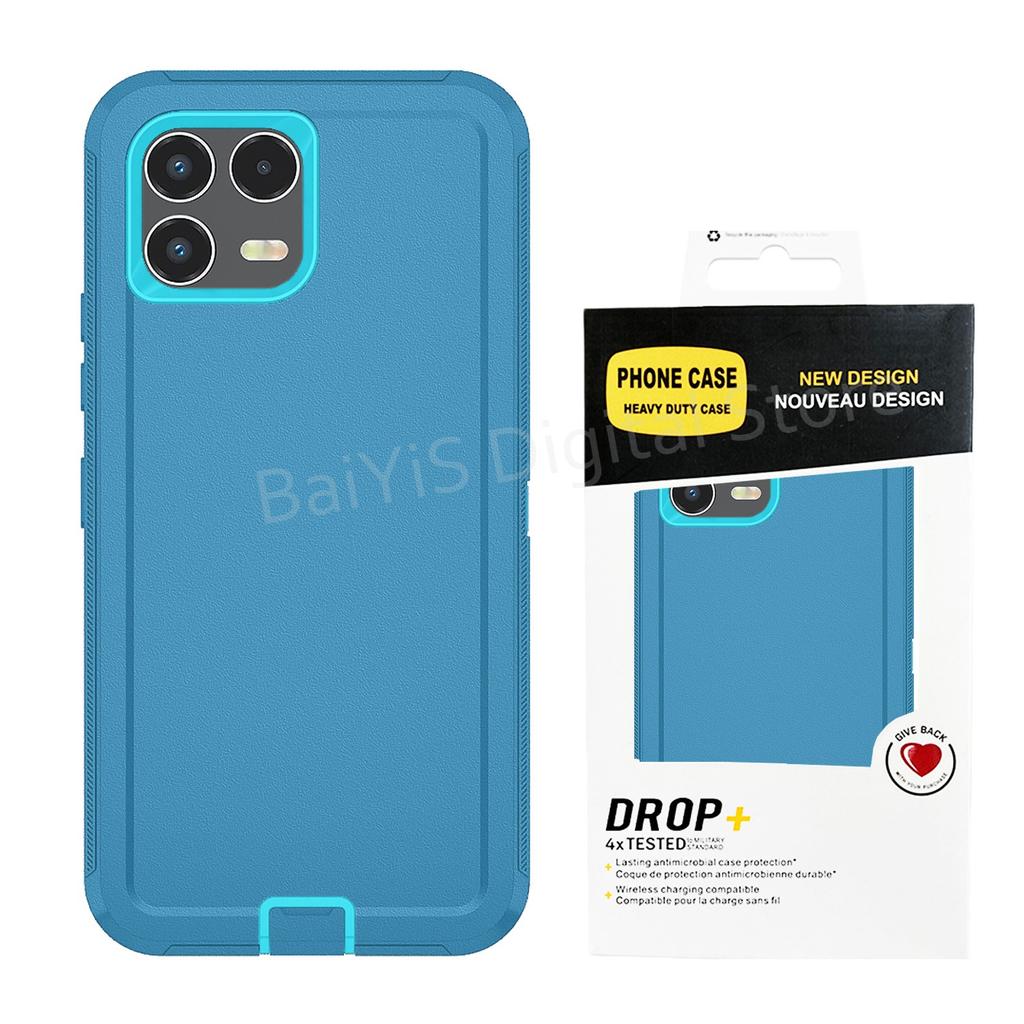 Casual Durable Heavy Duty Hybrid Defender Phone Case For T-Mobile Revvl 8 7 Pro 3-Layer Armor Shockproof Protective Cover