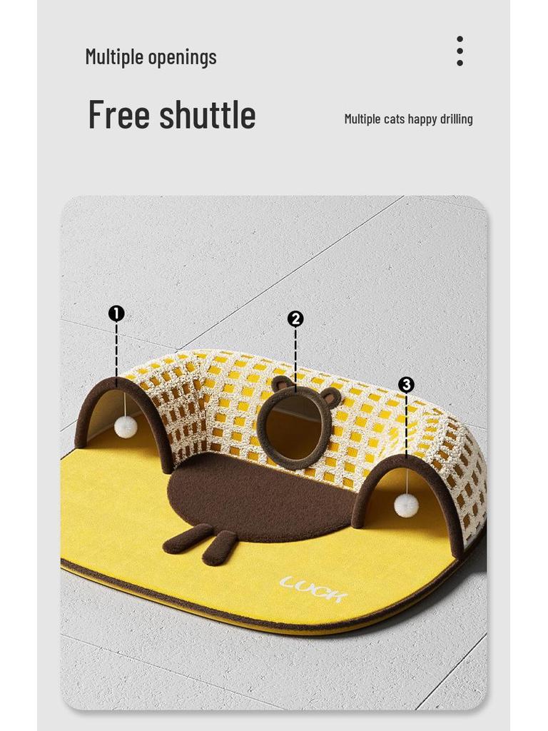 Cozy Cat Tunnel Bed: Warm, Secure Hideaway for All Seasons.