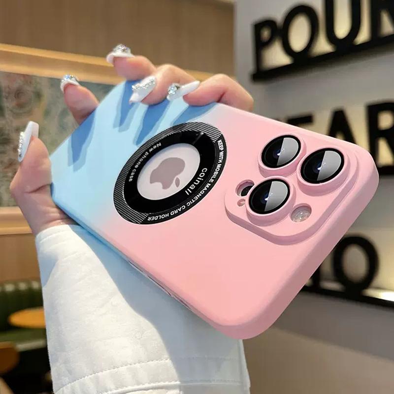 

Роскошный чехол для Magsafe с магнитным градиентом цвета и беспроводной зарядкой для iPhone 15 14 13 12 11 Pro Max Plus, матовый противоударный чехол для ПК