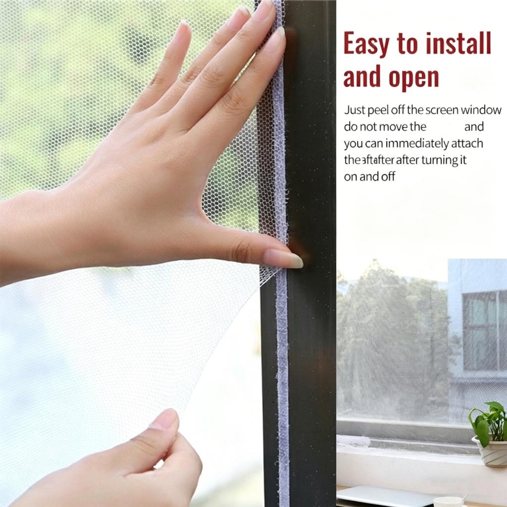 1/2/3/4Packs Anti Fly Mosquito Net DIY Self-Adhesive Fly Mosquito Window Net Mesh Mosquito Insect Bug Net Curtains for Windows