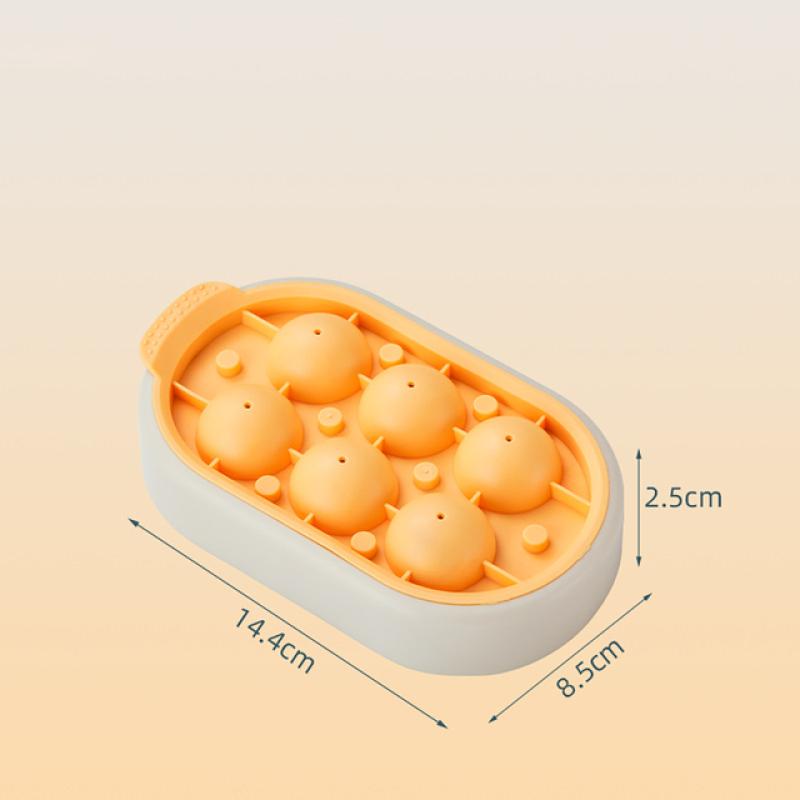 

Кухонный силиконовый лоток для кубиков льда, 6 отверстий, форма для ледяных шаров с крышкой, коктейли, виски, создатель ледяных шаров, кухонная утварь, вечеринка с холодными напитками жёлтый