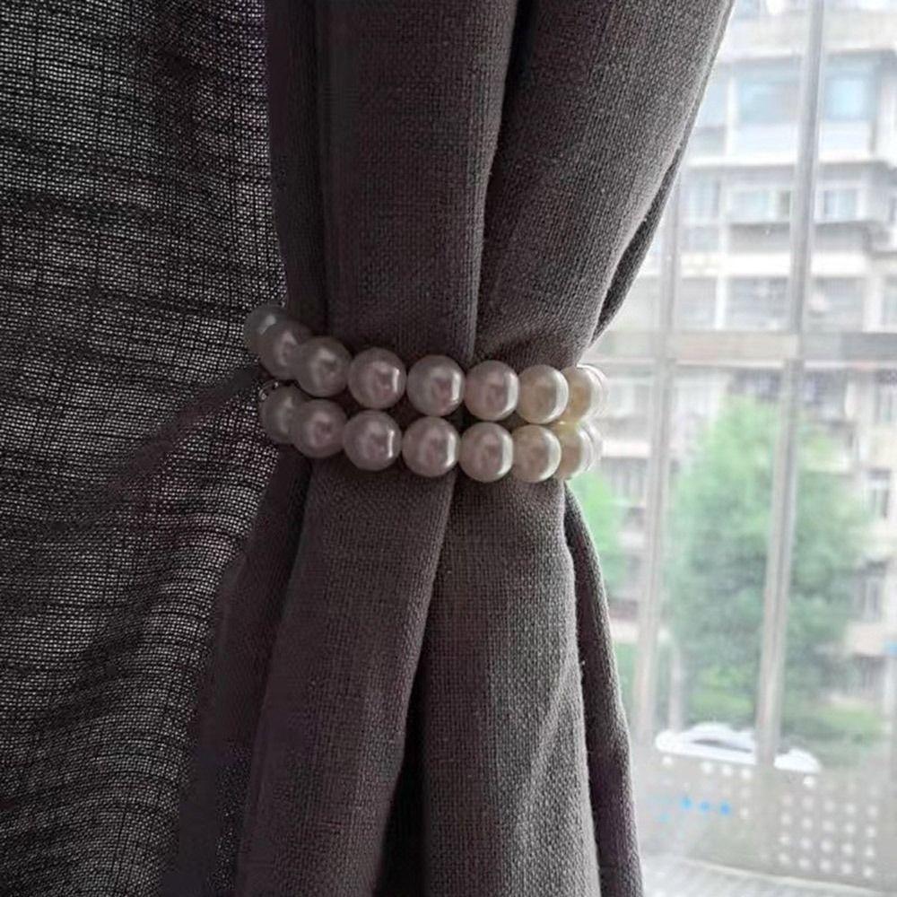 Curtain Clip Magnetic Curtain Tieback Simple DIY Curtains Tie Backs Pearl Fashion Curtain Rope Holder Hooks