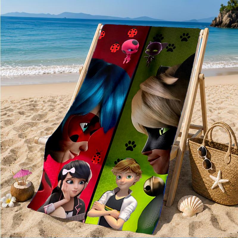 Ladybug Magic Adventure Beach Towel, Super Soft Microfiber, Perfect Gift for Her/Him, Birthday, for Pool, Beach, Travel, Decor Beach Party