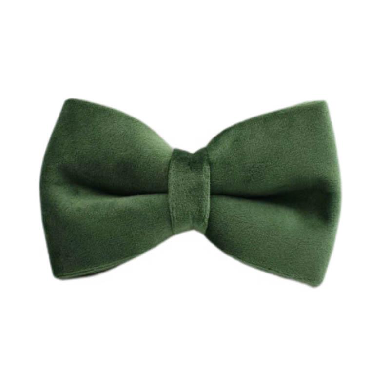 Forest Green Velvet Dog Collar & Leash Set with Alloy Buckle and Cotton Webbing Extra Small