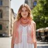 Elegant Embroidered Flower Lace Scarf Lightweight Breathable Mesh Sunscreen Shawl Long Silk Scarf Women