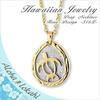 (Aloha Lokahi) Hawaiian Jewelry Necklace, Surgical Stainless Steel, Honu (Sea Turtle), Yellow Gold, Figaro Chain (2mm Stainless Steel Width)