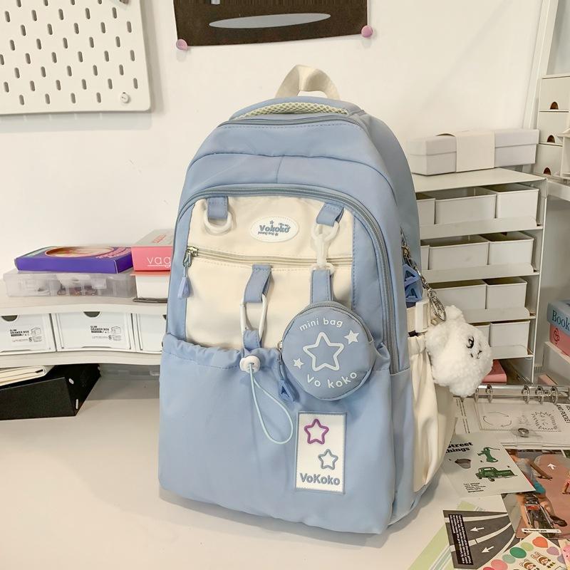 School bag cute girl backpack school bag female star junior high school girls high school students large capacity popular backpack tide