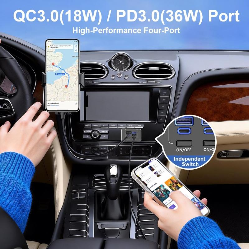 4-Port 12V Rv Usb Outlet 78W Dual Pd Type-C & Qc 3.0 Panel Wall Mount With Switch Quick Charge Adapter For Marine Bus Atv Truck