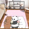 Cartoon Bears Eating Ice Cream On Pink Background Cute Animal Pattern Carpet. Suitable for Use As an Anti-slip1 For1room and Bedroom Sofas