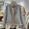 Womens Winter Warm Faux Fur Collar Stand Puffer Coat Thick Cotton Jacket Loose Fit Casual Parka