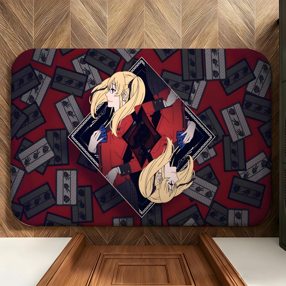 Anime K-Kakegurui Floor Mat Soft Flannel Floor Mat Suitable for Entryways, Living Rooms, Bedrooms, and Bathrooms