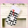 Cozy Red And Black Plaid Dog Paw Christmas Stocking Festive Gift Bag For Kids