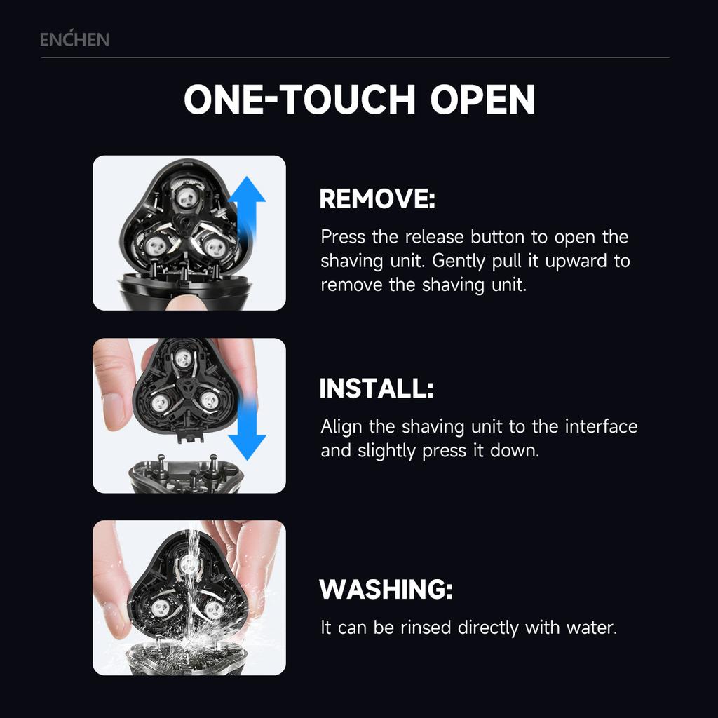 Xiaomi Aparat de ras electric ENCHEN Blackstone Max Capete flexibile 3D Direcțional Impermeabil Cu trimmer de precizie POP-UP