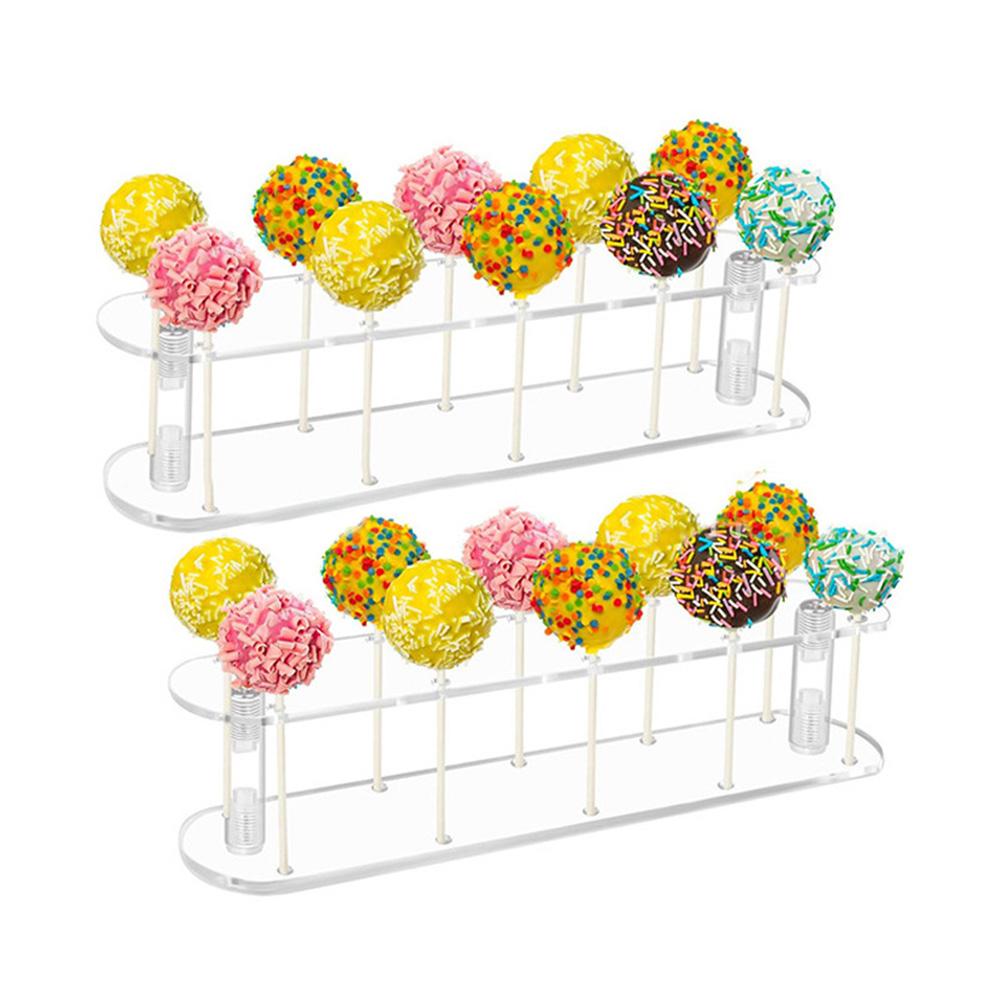 1pcs Transparent Acrylic Party Lollipop Rack 20*6*5cm Clear Acrylic Cake Stand 10 Holes For Weddings & Parties Storage Parts