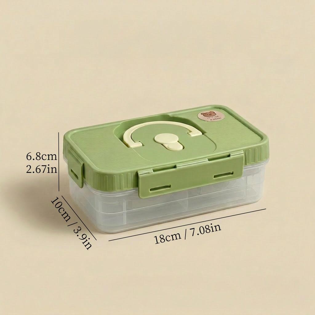Egg Storage Box Refrigerator Organizer Stackable Plastic Food Containers With Lids Portable Handle Space Saving Kitchen Holder