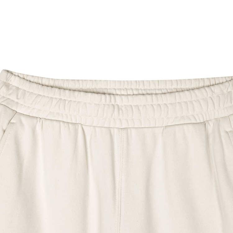 Skechers Sport Lifestyle Series Logo Pattern Mid-Rise Cuffed Casual Pants Women Pants White-Sand L124W035-00F1