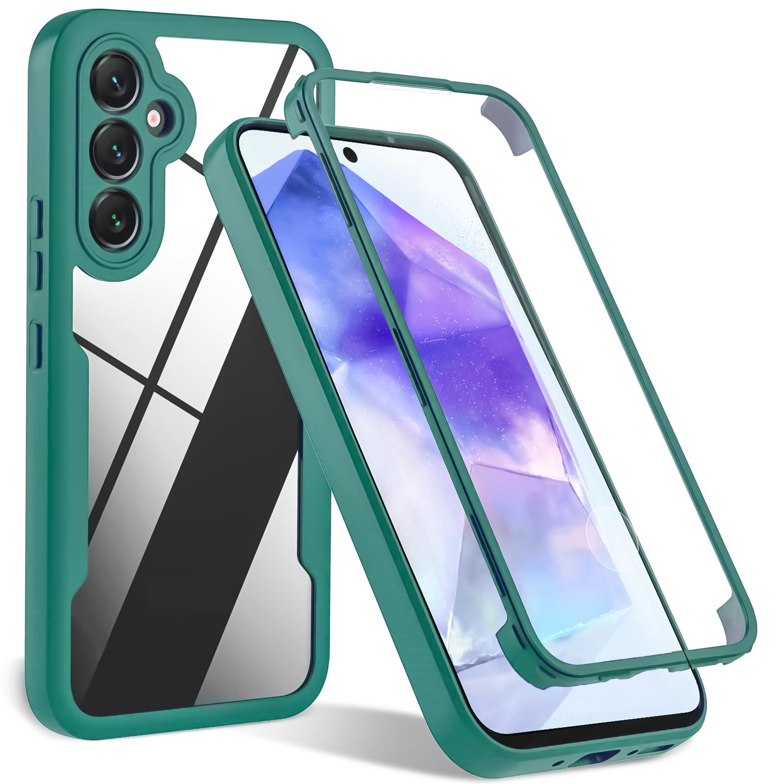 

Чохол 360 повного покриття для захисту екрана для Samsung A55 5G A35 A15 A54 A14 A34 A53 A73 A26 A16 A52S A56 A36 Протиударний чохол для телефону A52S 5G темно-зелений колір