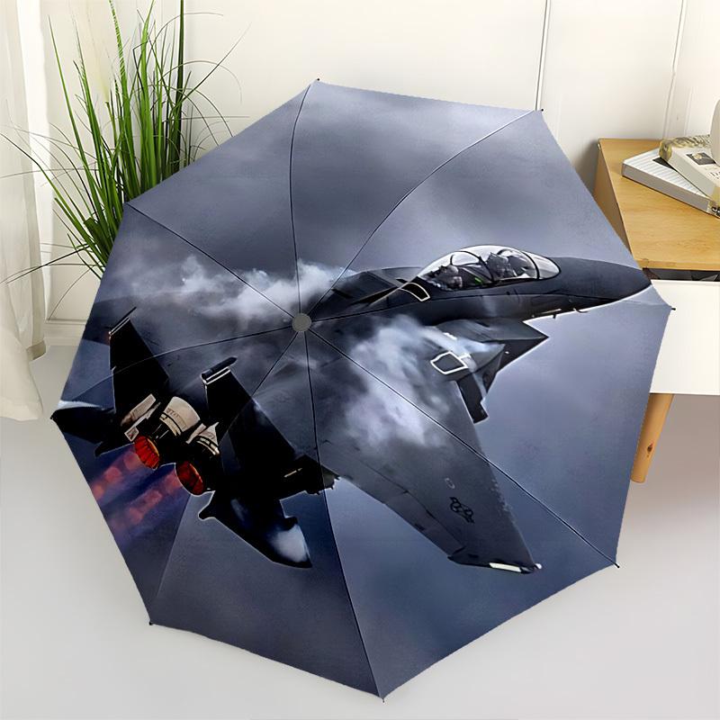 

Jet Fighter Themed Automatic Opening and Closing Umbrella, Brightly Colored 8 rib Portable Umbrella, Suitable for Men and Women, A Perfect G