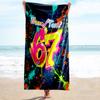 1PC Custom Name Graffiti Art Celebration Beach Towel Highly Absorbent And Sand-Resistant Towel for Swimming, Pool, Yoga, And Travel Lightweight