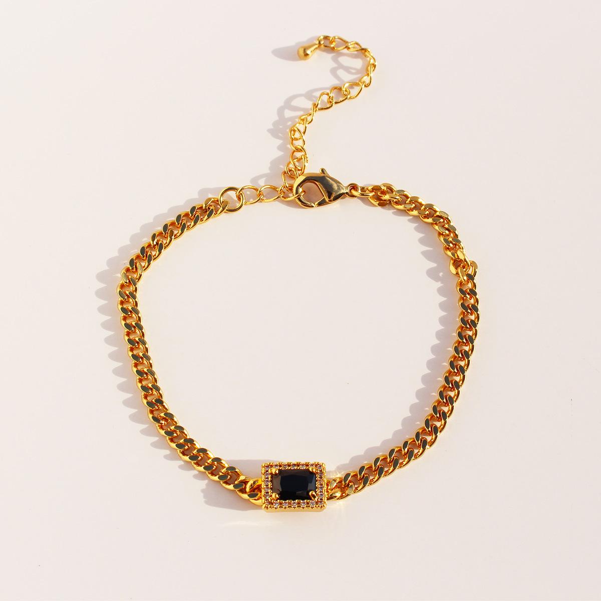 

Набор ретро-ожерелья и браслета из латуни с позолотой и изумрудным цирконом 504