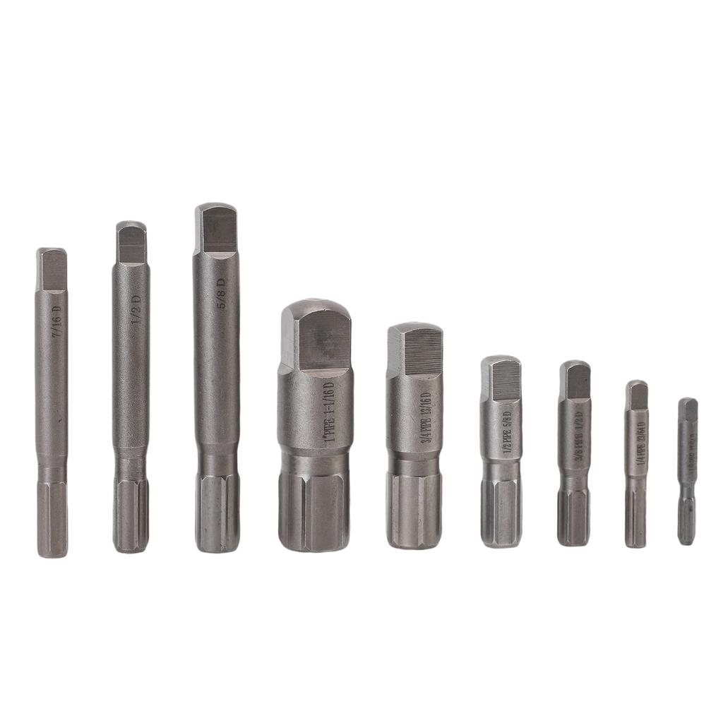 9 Pcs Pipe Extractor Set CrMo Steel Broken Pipe Removal Tool Kit with Storage Box for Maintenance