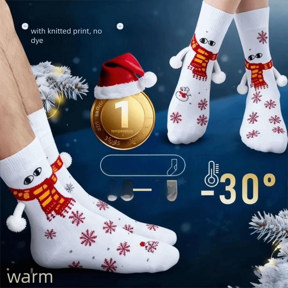 Med Uttryck Roliga Julstrumpor Tecknad Par Matchande Strumpor För Kvinnor Män