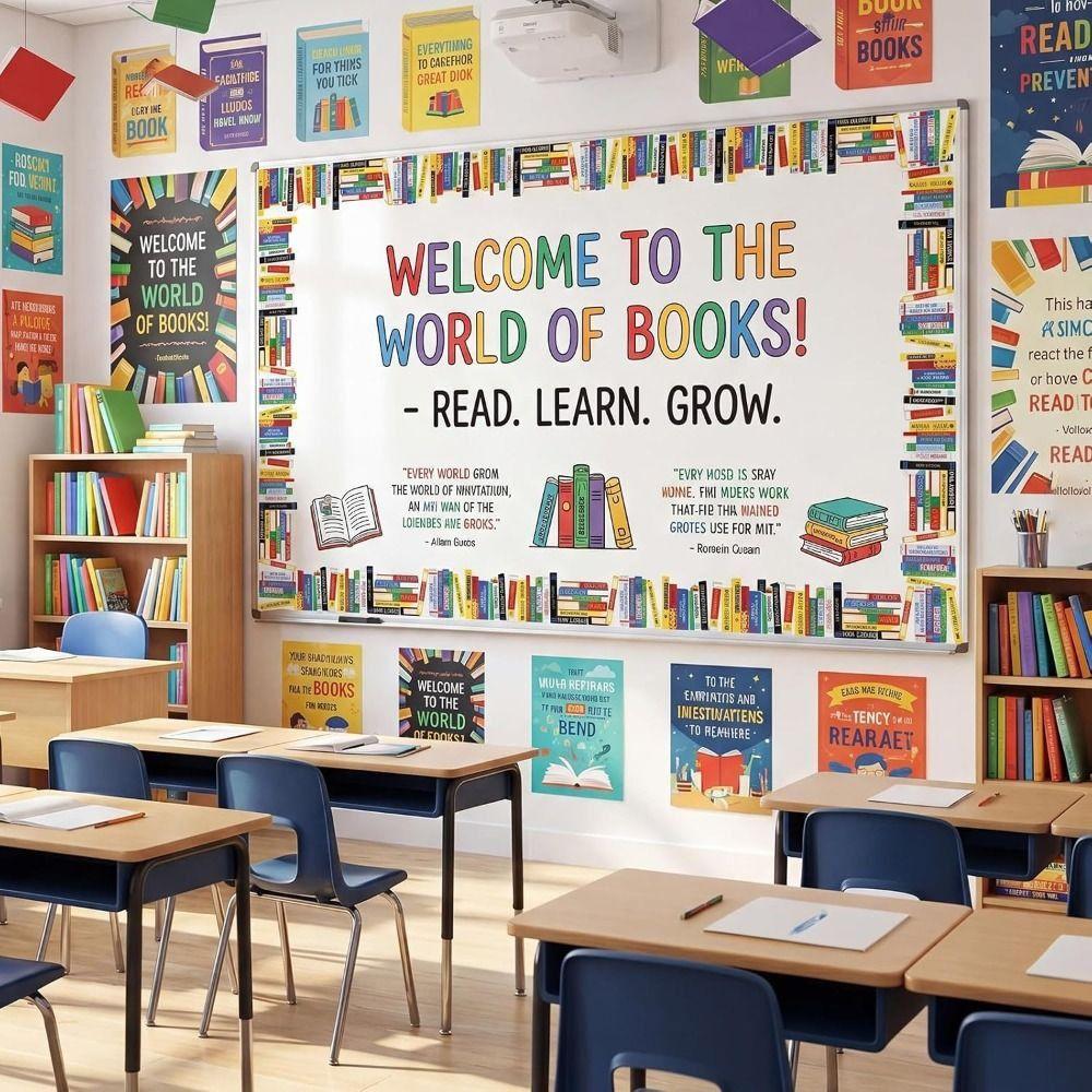 Waterproof Border Sticker Roll Self Adhesive Classroom Border Sticker  Library Decor