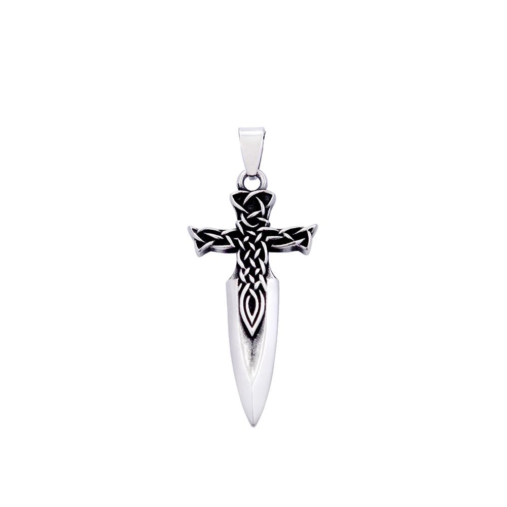

Fashion Vintage Nordic Sword Necklace for Men Stainless Steel Viking Celtic Knot Pendant Locomotive Amulet Jewelry