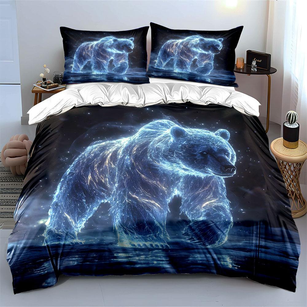 Sparkling Celestial Bear. Bedding Sets Duvet Covers Pillowcases(1* Duvet Cover 2* Pillowcases Without Duvet Insert)